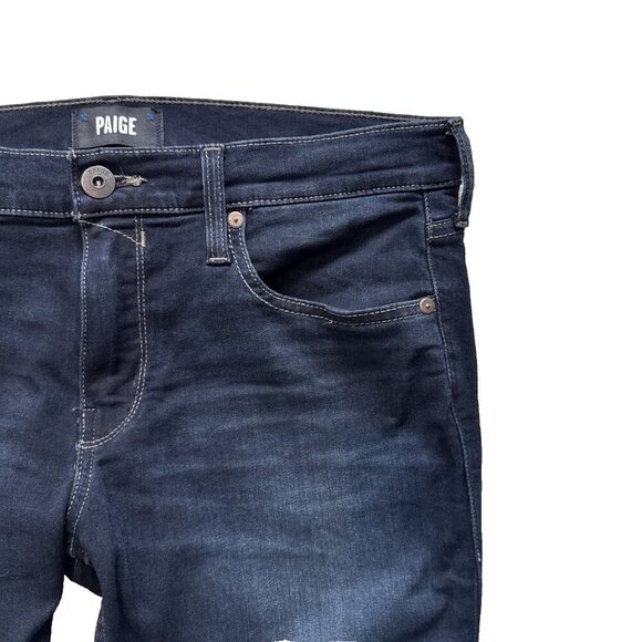 PAIGE jeans womans 34 dark wash, like new, croft, inseam 32, low rise - Picture 5 of 13